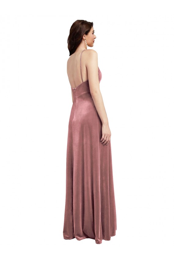 Discount Sleeveless Cinnamon Rose Low Back A-Line V-Neck Prom Dress Canada
