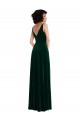 Discount Sleeveless Dark Green V-Back A-Line V-Neck Stretch Velvet Prom Dress Canada