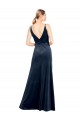 Discount Sleeveless Dark Navy V-Back A-Line V-Neck Prom Dress Canada