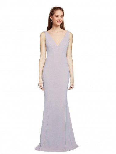 Discount Sleeveless Arctic Lilac Keyhole Back Mermaid V-Neck Prom Dress Canada