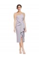 Discount Sleeveless Arctic Lilac Low Back Sheath Strapless High Low Prom Dress Canada