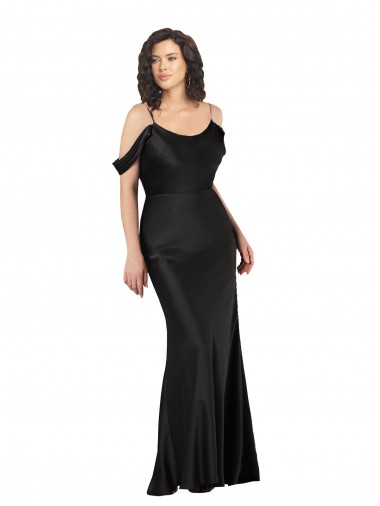 Discount Sleeveless Black Low Back A-Line Off the Shoulder Prom Dress Canada