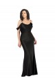 Discount Sleeveless Black Low Back A-Line Off the Shoulder Prom Dress Canada