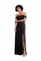 Discount Sleeveless Black A-Line Strapless Stretch Velvet Prom Dress Canada