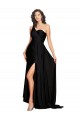 Discount Sleeveless Black A-Line One Shoulder Black Tie Prom Dress Canada