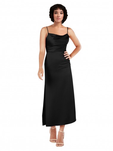 Discount Sleeveless Black A-Line Spaghetti Straps Prom Dress Canada