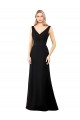 Discount Sleeveless Black V-Back A-Line V-Neck Soft Chiffon Prom Dress Canada