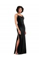 Discount Sleeveless Black Low Back Column Cowl Neck Black Tie Prom Dress Canada