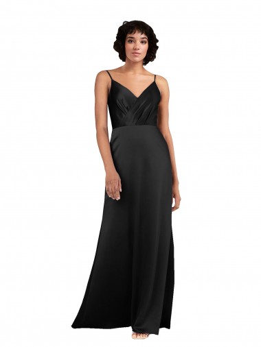 Discount Sleeveless Black Column V-Neck Prom Dress Canada