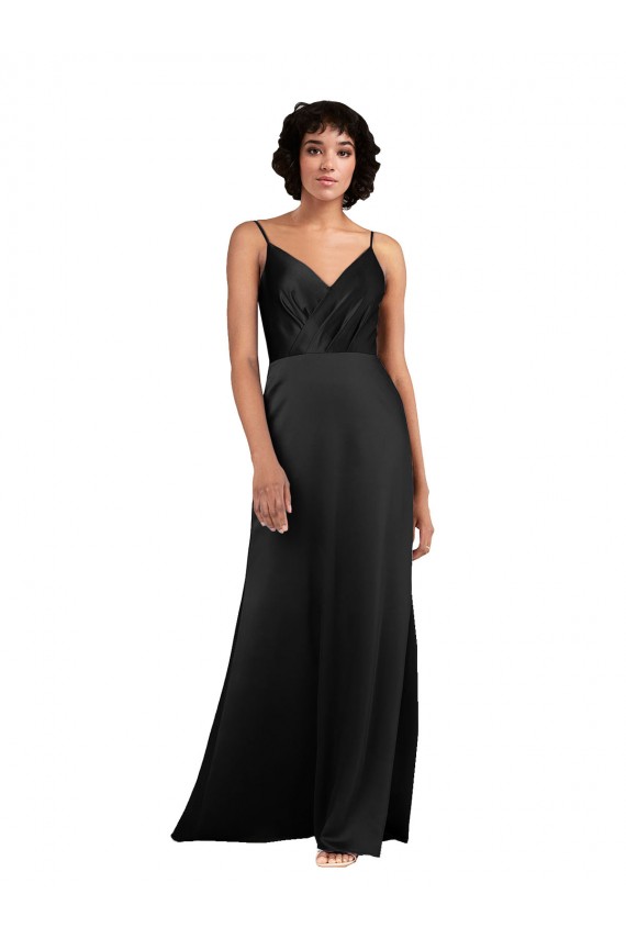 Discount Sleeveless Black Column V-Neck Prom Dress Canada