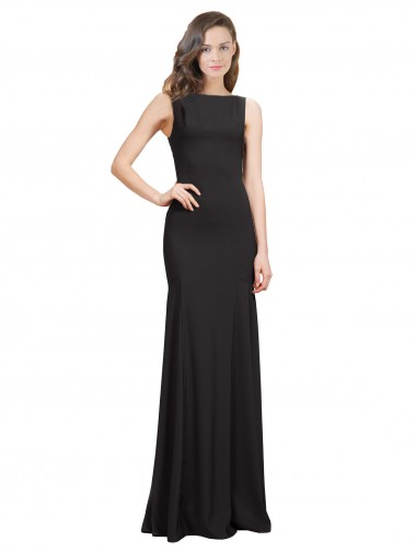 Discount Sleeveless Black Open Back Mermaid Bateau Neck Prom Dress Canada
