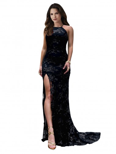 Discount Sleeveless Black Open Back Mermaid High Neck Black Tie Prom Dress Canada