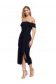 Discount Sleeveless Black Low Back Sheath Off the Shoulder Prom Dress Canada