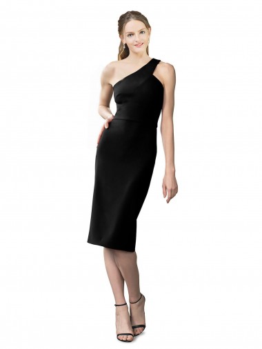 Discount Sleeveless Black Sheath One Shoulder Stretch Crepe Prom Dress Canada