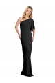 Discount Flutter Sleeves Black Sheath One Shoulder Prom Dress Canada