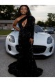 Discount Long Sleeves Black Sheath One Shoulder Prom Dress Canada