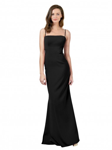 Discount Sleeveless Black Open Back Sheath Spaghetti Straps Prom Dress Canada