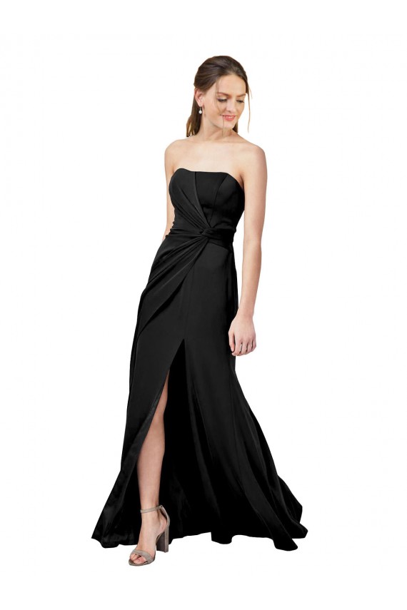 Discount Sleeveless Black Low Back Sheath Strapless Prom Dress Canada