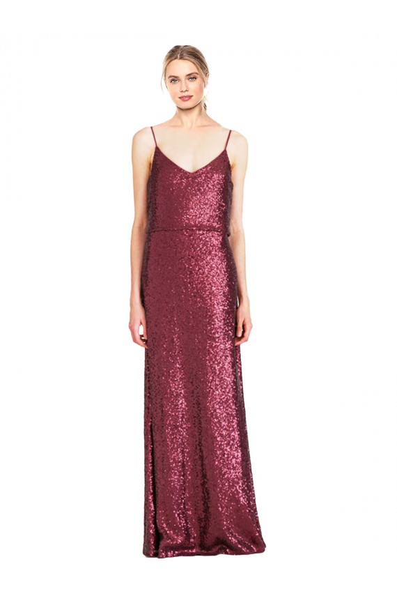 Discount Sleeveless Burgundy A-Line Halter Neck Prom Dress Canada