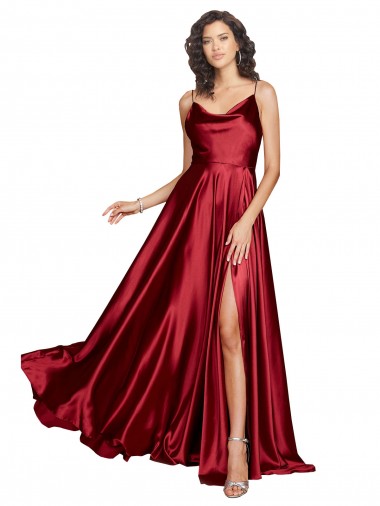 Discount Sleeveless Burgundy Low Back A-Line Spaghetti Straps Black Tie Prom Dress Canada