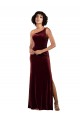 Discount Sleeveless Burgundy Column One Shoulder Prom Dress Canada