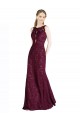 Discount Sleeveless Burgundy Gold Keyhole Back A-Line Illusion Neck Prom Dress Canada