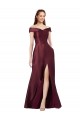 Discount Cap Sleeves Burgundy Gold A-Line Off the Shoulder Black Tie Prom Dress Canada