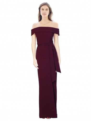 Discount Sleeveless Burgundy Gold Low Back Mermaid Off the Shoulder Prom Dress Canada
