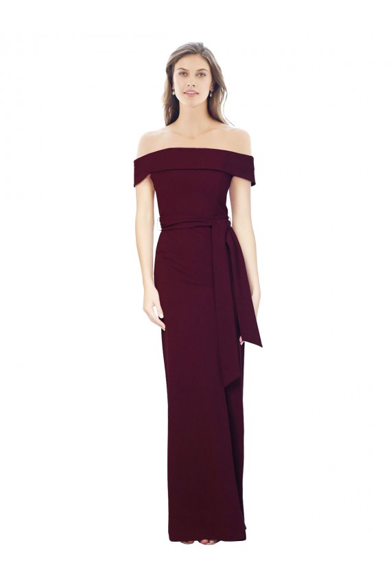 Discount Sleeveless Burgundy Gold Low Back Mermaid Off the Shoulder Prom Dress Canada