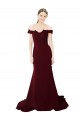 Discount Sleeveless Burgundy Gold V-Back Mermaid Off the Shoulder Prom Dress Canada