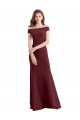 Discount Sleeveless Burgundy Gold Sheath Off the Shoulder Prom Dress Canada