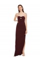 Discount Sleeveless Burgundy Gold Sheath Strapless Prom Dress Canada