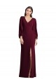 Discount Puff Sleeves Burgundy Gold Trumpet V-Neck Prom Dress Canada