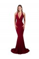 Discount Sleeveless Burgundy Open Back Mermaid Halter Neck Prom Dress Canada