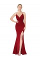 Discount Sleeveless Burgundy V-Back Mermaid High Neck Prom Dress Canada
