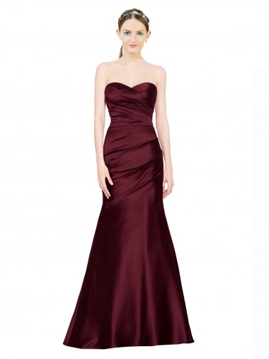 Discount Sleeveless Burgundy Low Back Mermaid Sweetheart Prom Dress Canada
