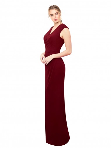 Discount Sleeveless Burgundy Keyhole Back Mermaid V-Neck Prom Dress Canada