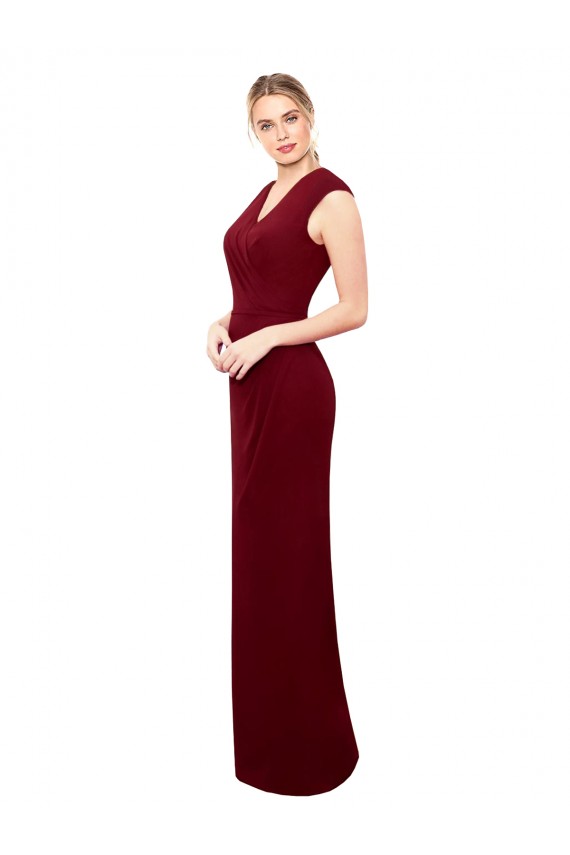 Discount Sleeveless Burgundy Keyhole Back Mermaid V-Neck Prom Dress Canada