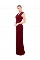 Discount Sleeveless Burgundy Keyhole Back Mermaid V-Neck Prom Dress Canada