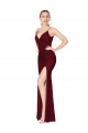 Discount Sleeveless Burgundy V-Back Mermaid V-Neck Prom Dress Canada