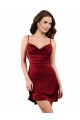 Discount Sleeveless Burgundy Criss Cross Open Back Sheath Cowl Neck Prom Dress Canada