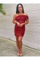 Discount Sleeveless Burgundy Sheath One Shoulder Prom Dress Canada