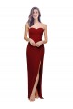 Discount Sleeveless Burgundy Low Back Sheath Sweetheart Stretch Crepe Prom Dress Canada