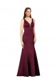 Discount Sleeveless Burgundy V-Back Sheath V-Neck Prom Dress Canada