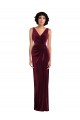 Discount Sleeveless Burgundy Sheath V-Neck Prom Dress Canada