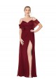 Discount Cold Shoulder Burgundy V-Back Trumpet Off the Shoulder Prom Dress Canada