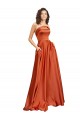 Discount Sleeveless Burnt Orange Low Back A-Line Round Neck Prom Dress Canada