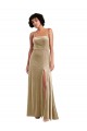 Discount Sleeveless Champagne Low Back A-Line Square Neck Prom Dress Canada