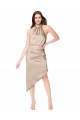 Discount Sleeveless Champagne Pink A-Line Halter Neck High Low Prom Dress Canada