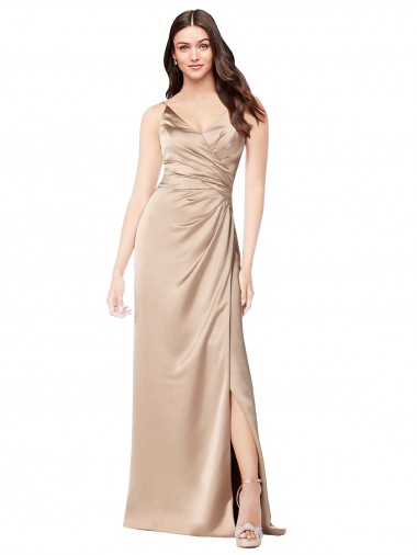 Discount Sleeveless Champagne Pink Low Back A-Line Spaghetti Straps Prom Dress Canada